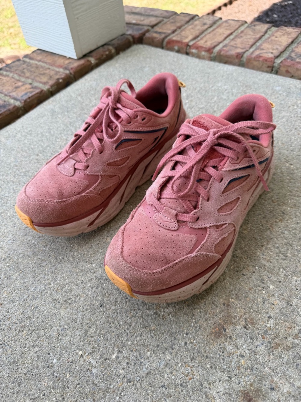 Hoka One One Women's Pink Suede Sneakers